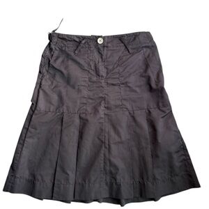 Moncler Vintage Dark Brown A-Line Skirt Knee Length Preppy Style Pockets Size M
